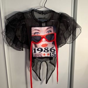 Sheer Puffy crop top